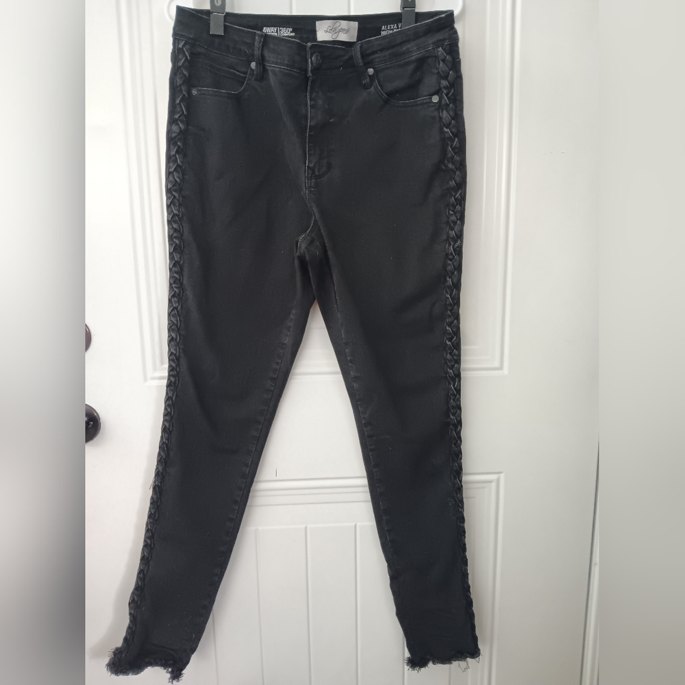 Lola Black Skinny Jeans with Distressed Hem